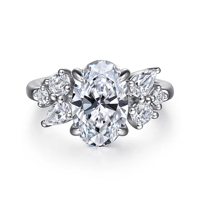 Gabriel & Co 11.5X7.5 Engagement Ring 14K White Gold Starlight ER16705O12W44JJ