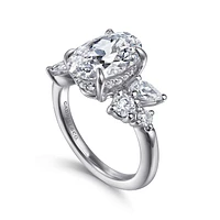 Gabriel & Co 11.5X7.5 Engagement Ring 14K White Gold Starlight ER16705O12W44JJ