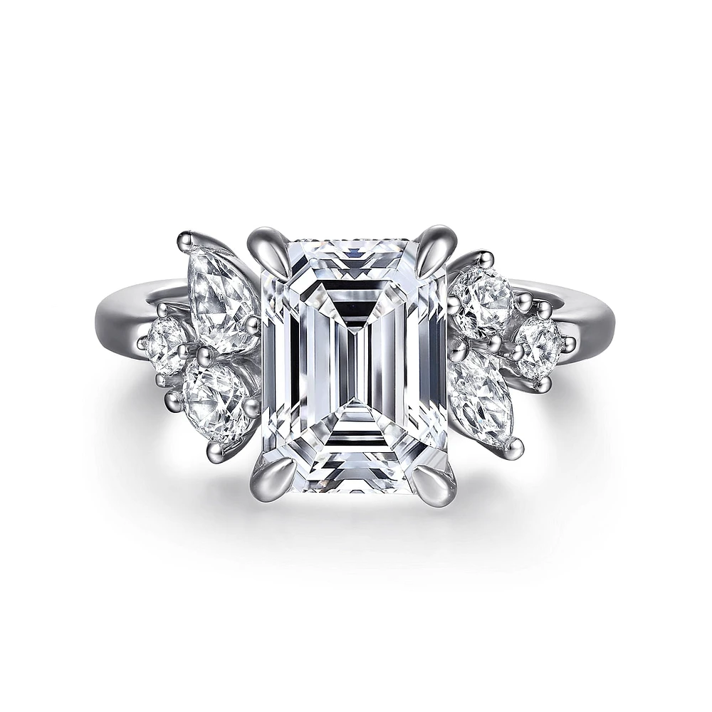 Gabriel & Co 9.5X7 Engagement Ring 14K White Gold Starlight ER16706E12W44JJ