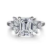 Gabriel & Co 9.5X7 Engagement Ring 14K White Gold Starlight ER16706E12W44JJ