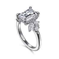 Gabriel & Co 9.5X7 Engagement Ring 14K White Gold Starlight ER16706E12W44JJ