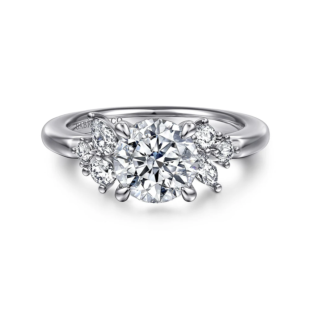 Gabriel & Co 7.4 Engagement Ring 14K White Gold Starlight ER16706R6W44JJ