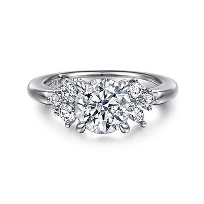 Gabriel & Co 7.4 Engagement Ring 14K White Gold Starlight ER16706R6W44JJ