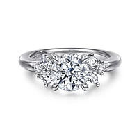 Gabriel & Co 7.4 Engagement Ring 14K White Gold Starlight ER16706R6W44JJ