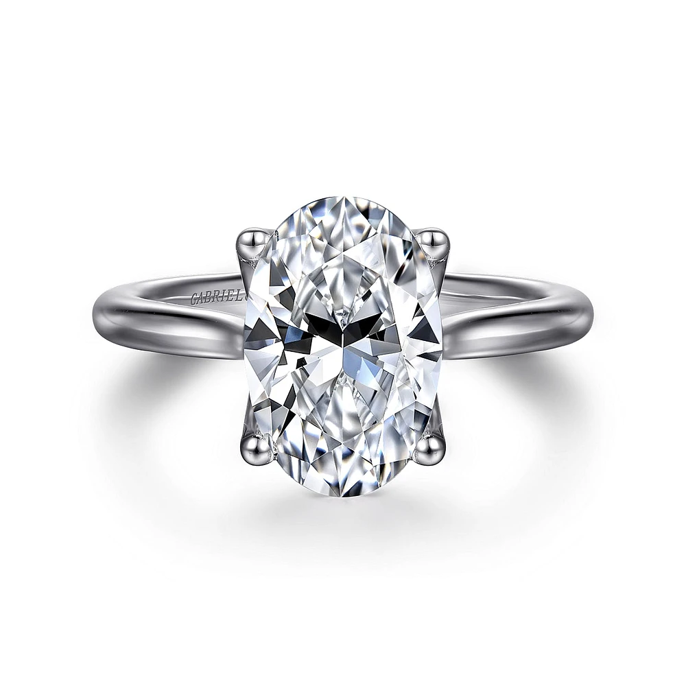 Gabriel & Co 11.5X7.5 Engagement Ring 14K White Gold Lotus ER16712O12W4JJJ