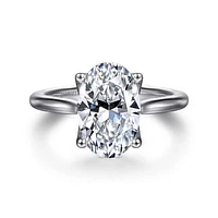 Gabriel & Co 11.5X7.5 Engagement Ring 14K White Gold Lotus ER16712O12W4JJJ
