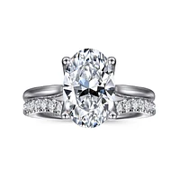 Gabriel & Co 11.5X7.5 Engagement Ring 14K White Gold Lotus ER16712O12W4JJJ