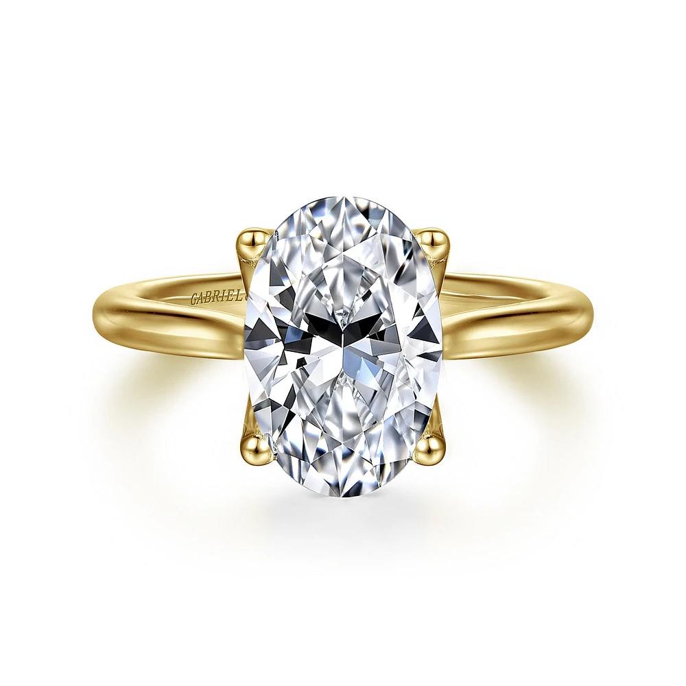 Gabriel & Co 11.5X7.5 Engagement Ring 14K Yellow Gold Lotus ER16712O12Y4JJJ