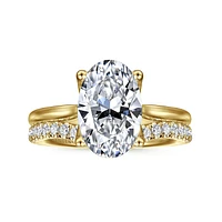 Gabriel & Co 11.5X7.5 Engagement Ring 14K Yellow Gold Lotus ER16712O12Y4JJJ