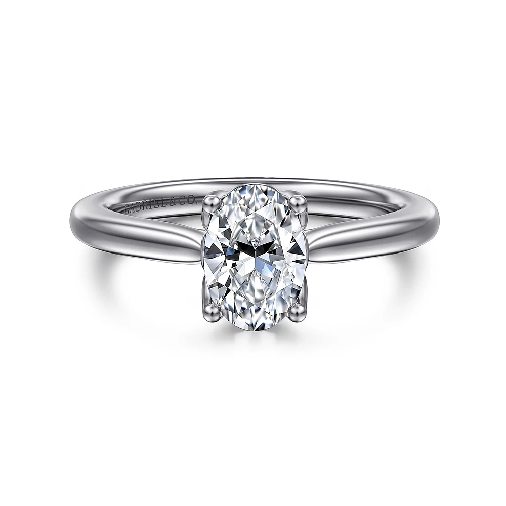 Gabriel & Co 8.0X5.5 Engagement Ring 14K White Gold Lotus ER16712O4W4JJJ