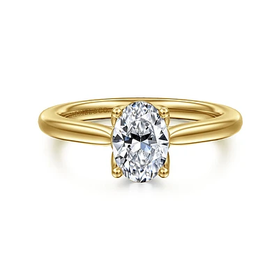 Gabriel & Co 8.0X5.5 Engagement Ring 14K Yellow Gold Lotus ER16712O4Y4JJJ