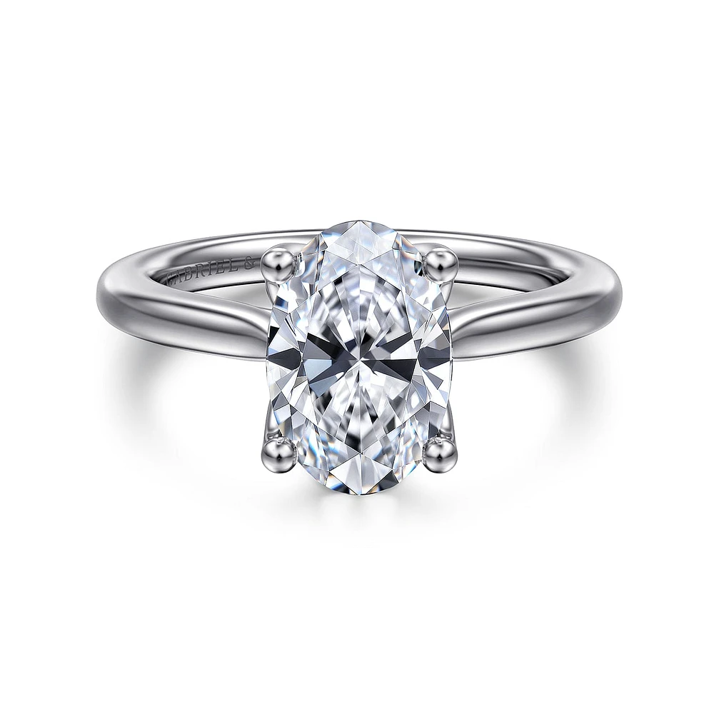 Gabriel & Co 10.5X7.0 Engagement Ring 14K White Gold Lotus ER16712O8W4JJJ