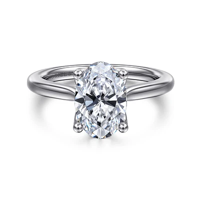 Gabriel & Co 10.5X7.0 Engagement Ring 14K White Gold Lotus ER16712O8W4JJJ