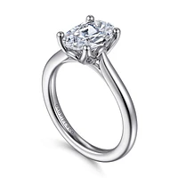 Gabriel & Co 10.5X7.0 Engagement Ring 14K White Gold Lotus ER16712O8W4JJJ