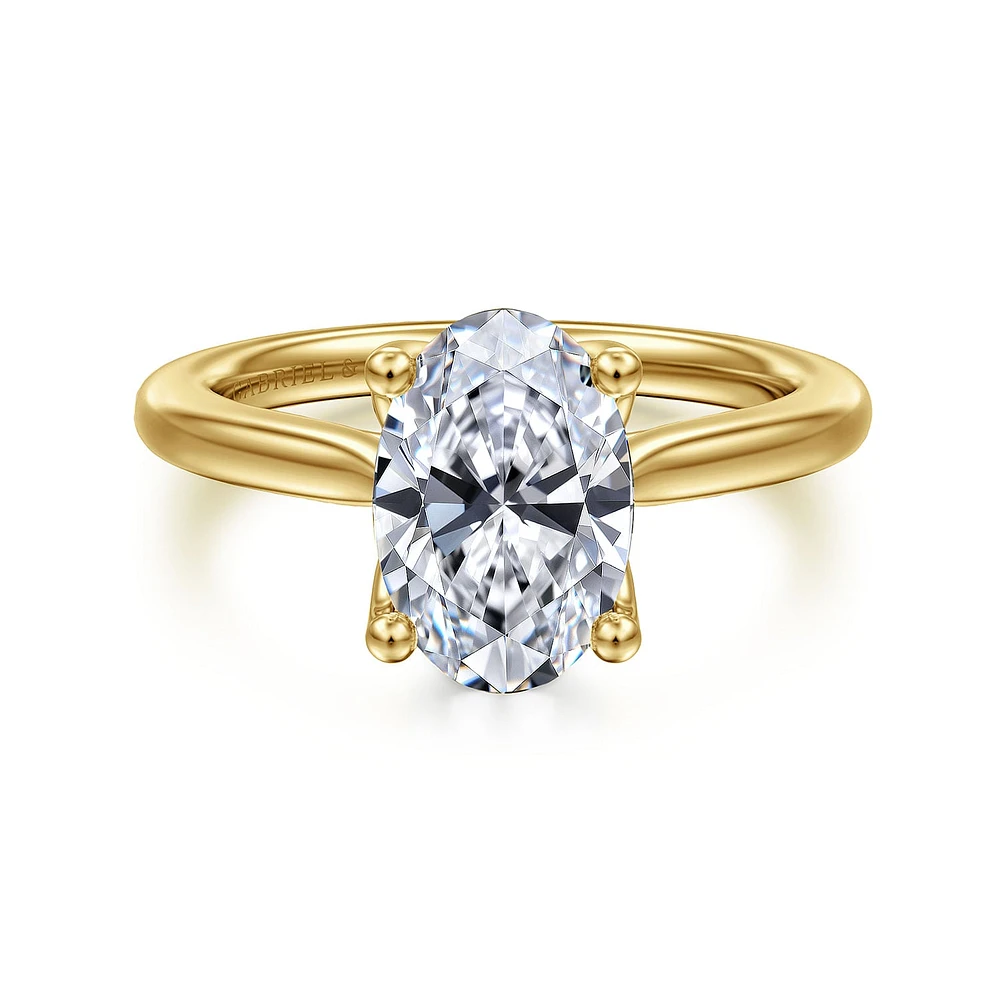 Gabriel & Co 10.5X7.0 Engagement Ring 14K Yellow Gold Lotus ER16712O8Y4JJJ