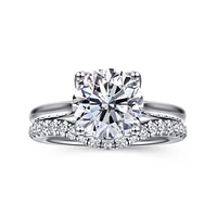 Gabriel & Co 9 Engagement Ring 14K White Gold Lotus ER16712R12W4JJJ
