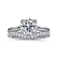 Gabriel & Co 8 Engagement Ring 14K White Gold Lotus ER16712R8W4JJJ