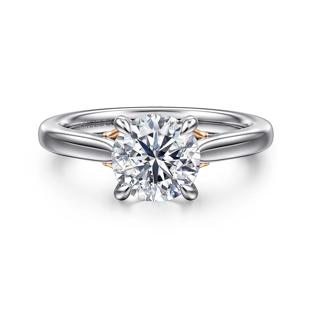 Gabriel & Co 7.4 Engagement Ring 14K Two-Tone Gold Lotus ER16713R6T4JJJ
