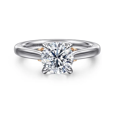 Gabriel & Co 7.4 Engagement Ring 14K Two-Tone Gold Lotus ER16713R6T4JJJ
