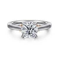 Gabriel & Co 7.4 Engagement Ring 14K Two-Tone Gold Lotus ER16713R6T4JJJ