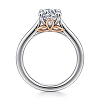 Gabriel & Co 7.4 Engagement Ring 14K Two-Tone Gold Lotus ER16713R6T4JJJ