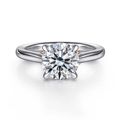 Gabriel & Co 8 Engagement Ring 14K Two-Tone Gold Lotus ER16713R8T4JJJ