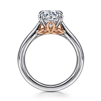 Gabriel & Co 8 Engagement Ring 14K Two-Tone Gold Lotus ER16713R8T4JJJ