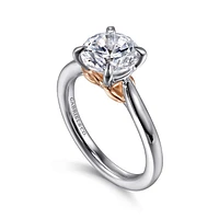 Gabriel & Co 8 Engagement Ring 14K Two-Tone Gold Lotus ER16713R8T4JJJ