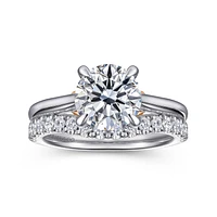 Gabriel & Co 8 Engagement Ring 14K Two-Tone Gold Lotus ER16713R8T4JJJ