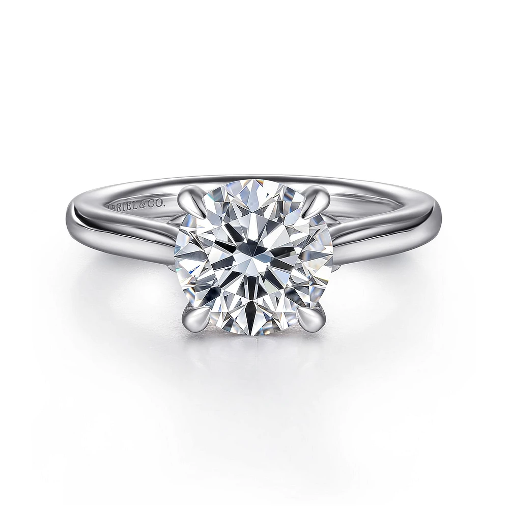 Gabriel & Co 8 Engagement Ring 14K White Gold Lotus ER16713R8W4JJJ