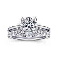 Gabriel & Co 8 Engagement Ring 14K White Gold Lotus ER16713R8W4JJJ
