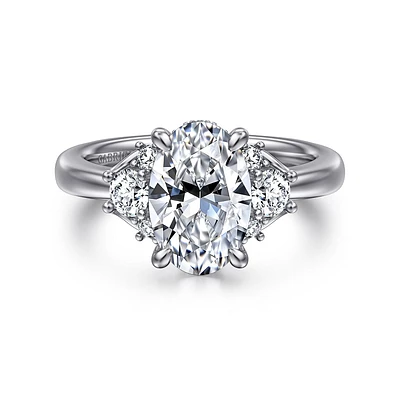 Gabriel & Co 10.5X7 Engagement Ring 14K White Gold Lotus ER16714O8W44JJ