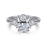 Gabriel & Co 10.5X7 Engagement Ring 14K White Gold Lotus ER16714O8W44JJ