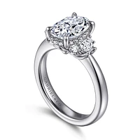 Gabriel & Co 10.5X7 Engagement Ring 14K White Gold Lotus ER16714O8W44JJ