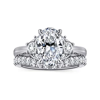Gabriel & Co 10.5X7 Engagement Ring 14K White Gold Lotus ER16714O8W44JJ