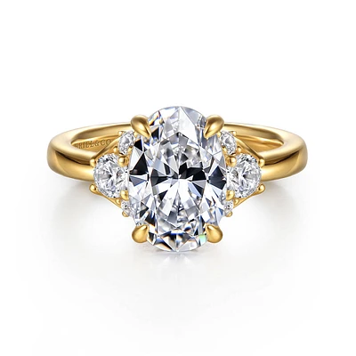 Gabriel & Co 10.5X7 Engagement Ring 14K Yellow Gold Lotus ER16714O8Y44JJ