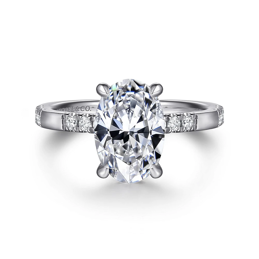 Gabriel & Co 10.5X7 Engagement Ring 14K White Gold Contemporary ER16716O8W44JJ