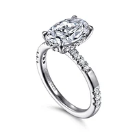 Gabriel & Co 10.5X7 Engagement Ring 14K White Gold Contemporary ER16716O8W44JJ