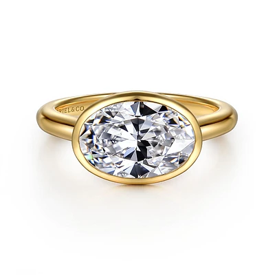 Gabriel & Co 10.5x7 Engagement Ring 14K Yellow Gold Bujukan ER16717O8Y4JJJ