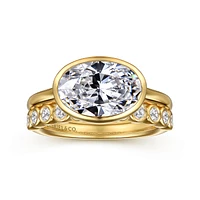 Gabriel & Co 10.5x7 Engagement Ring 14K Yellow Gold Bujukan ER16717O8Y4JJJ