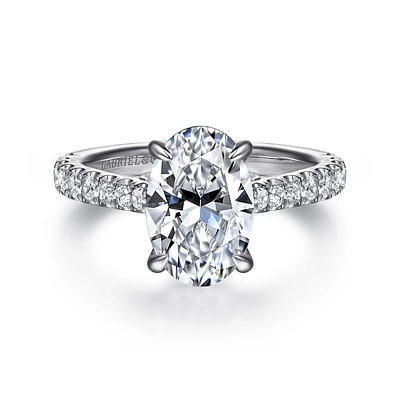 Gabriel & Co 10.5X7 Engagement Ring 14K White Gold Lotus ER16719O8W44JJ