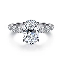 Gabriel & Co 10.5X7 Engagement Ring 14K White Gold Lotus ER16719O8W44JJ