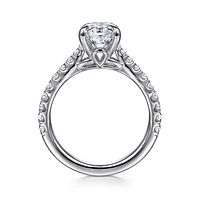 Gabriel & Co 10.5X7 Engagement Ring 14K White Gold Lotus ER16719O8W44JJ