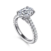 Gabriel & Co 10.5X7 Engagement Ring 14K White Gold Lotus ER16719O8W44JJ