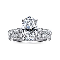 Gabriel & Co 10.5X7 Engagement Ring 14K White Gold Lotus ER16719O8W44JJ