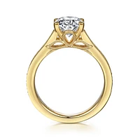 Gabriel & Co 10.5X7 Engagement Ring 14K Yellow Gold Lotus ER16720O8Y44JJ