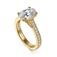 Gabriel & Co 10.5X7 Engagement Ring 14K Yellow Gold Lotus ER16720O8Y44JJ
