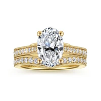 Gabriel & Co 10.5X7 Engagement Ring 14K Yellow Gold Lotus ER16720O8Y44JJ