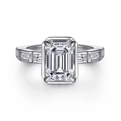 Gabriel & Co 8.5X6 Engagement Ring 14K White Gold Contemporary ER16722E8W43JJ