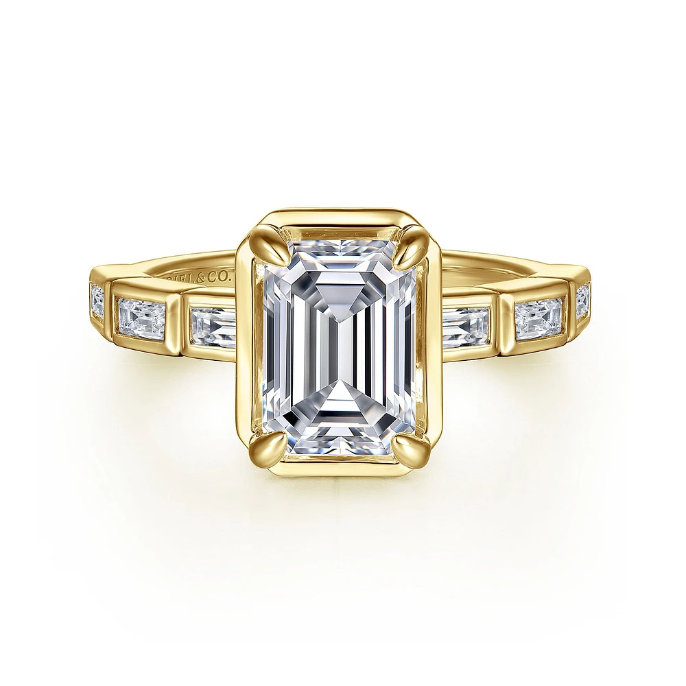 Gabriel & Co 8.5X6 Engagement Ring 14K Yellow Gold Contemporary ER16722E8Y43JJ